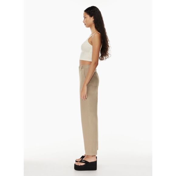 Aritzia Sunday Best Jaden Pant High-waisted Chino in GD Turner Taupe Size 2 - Picture 2 of 15